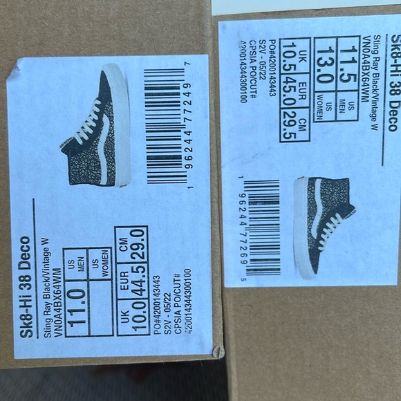 Vans Men’s Sk8-Hi 38 Deco
Sting Ray Black/Vintage White 
VN0A4BX64WM
Sneakers - Picture 16 of 16